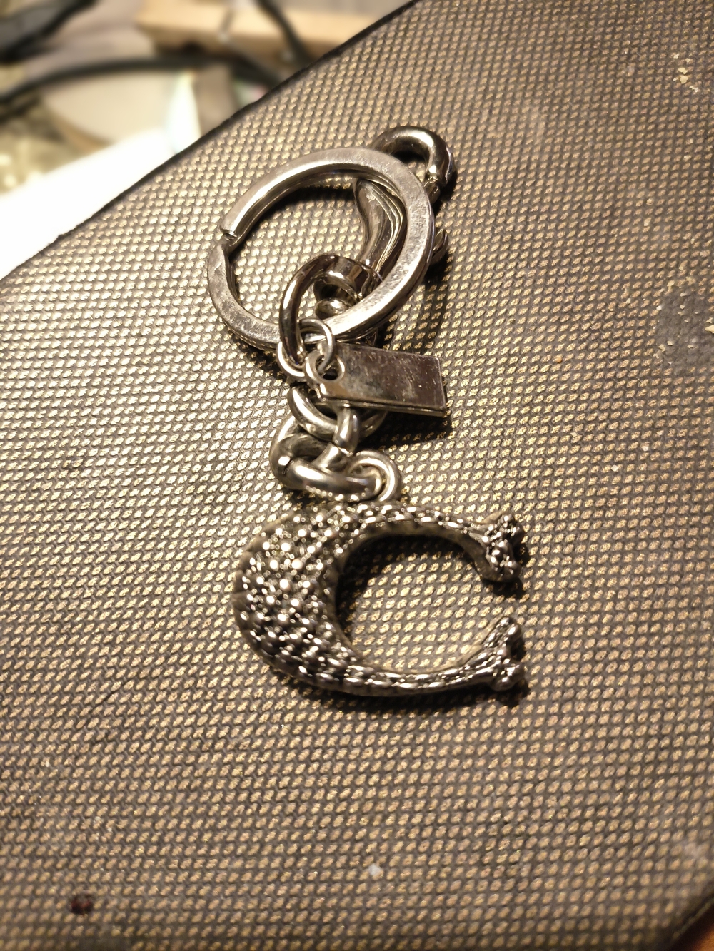 Silver Letter C Charm Keychain